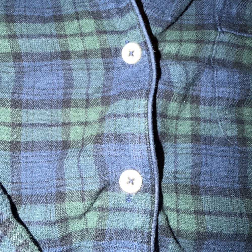 J.Crew Women's Cotton Flannel Pajama TOP ONLY Green Tartan Size M Holiday - Picture 4 of 8